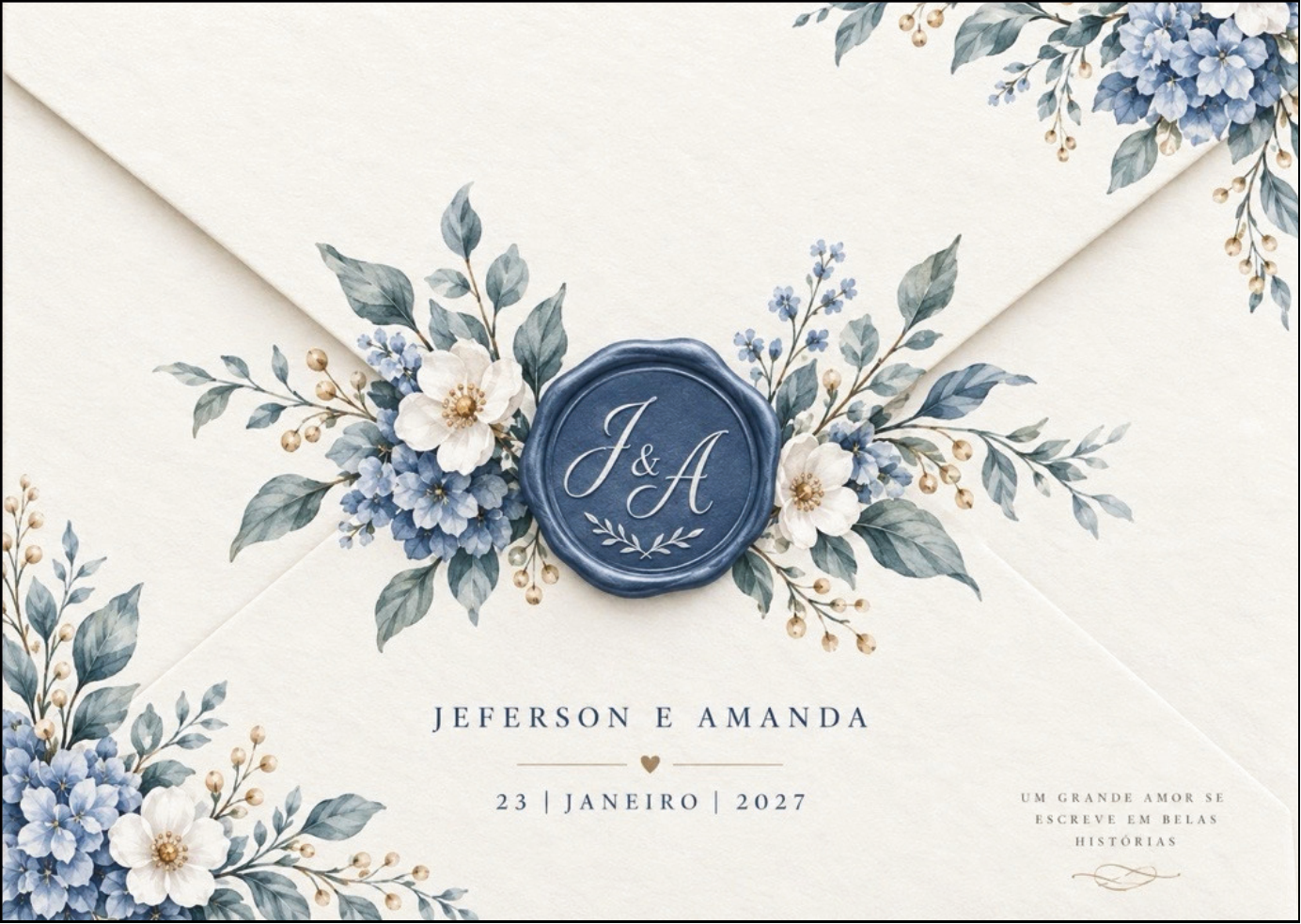 Capa do convite de Jeferson e Amanda